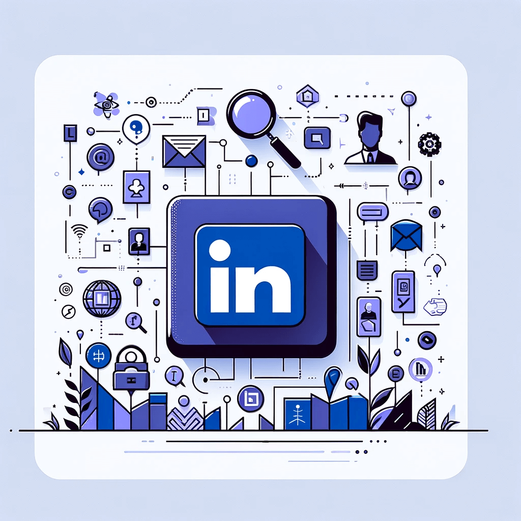 linkedin with elements in purple