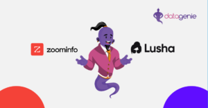 Lusha and ZoomInfo logos comparison for sales intelligence