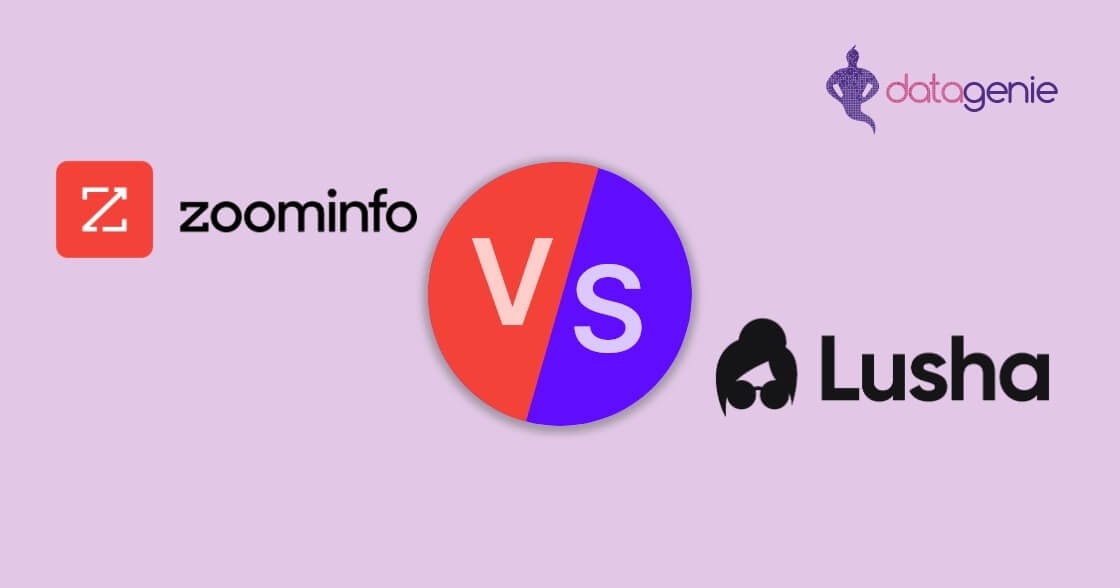 "Lusha and ZoomInfo logos comparison for sales intelligence